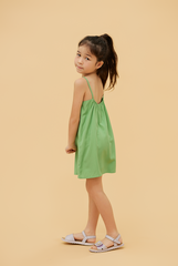 KIDS Regina Scoop Back Dress in Green