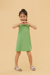 KIDS Regina Scoop Back Dress in Green