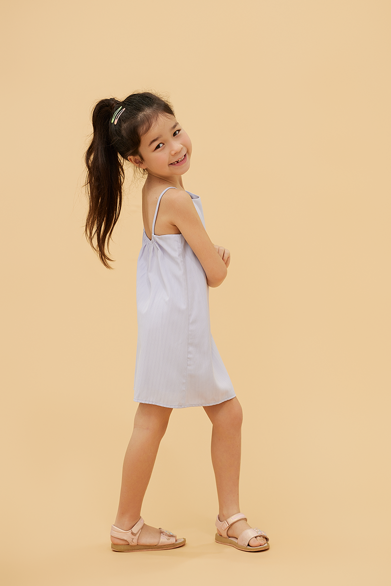 KIDS Regina Scoop Back Dress in Lilac