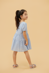 KIDS Lilian Tiered Dress in Baby Blue