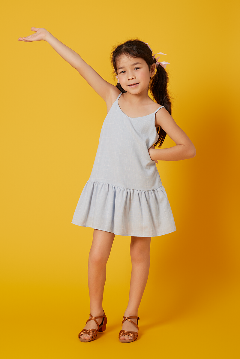 KIDS Alexandra Dropwaist Dress in Baby Blue