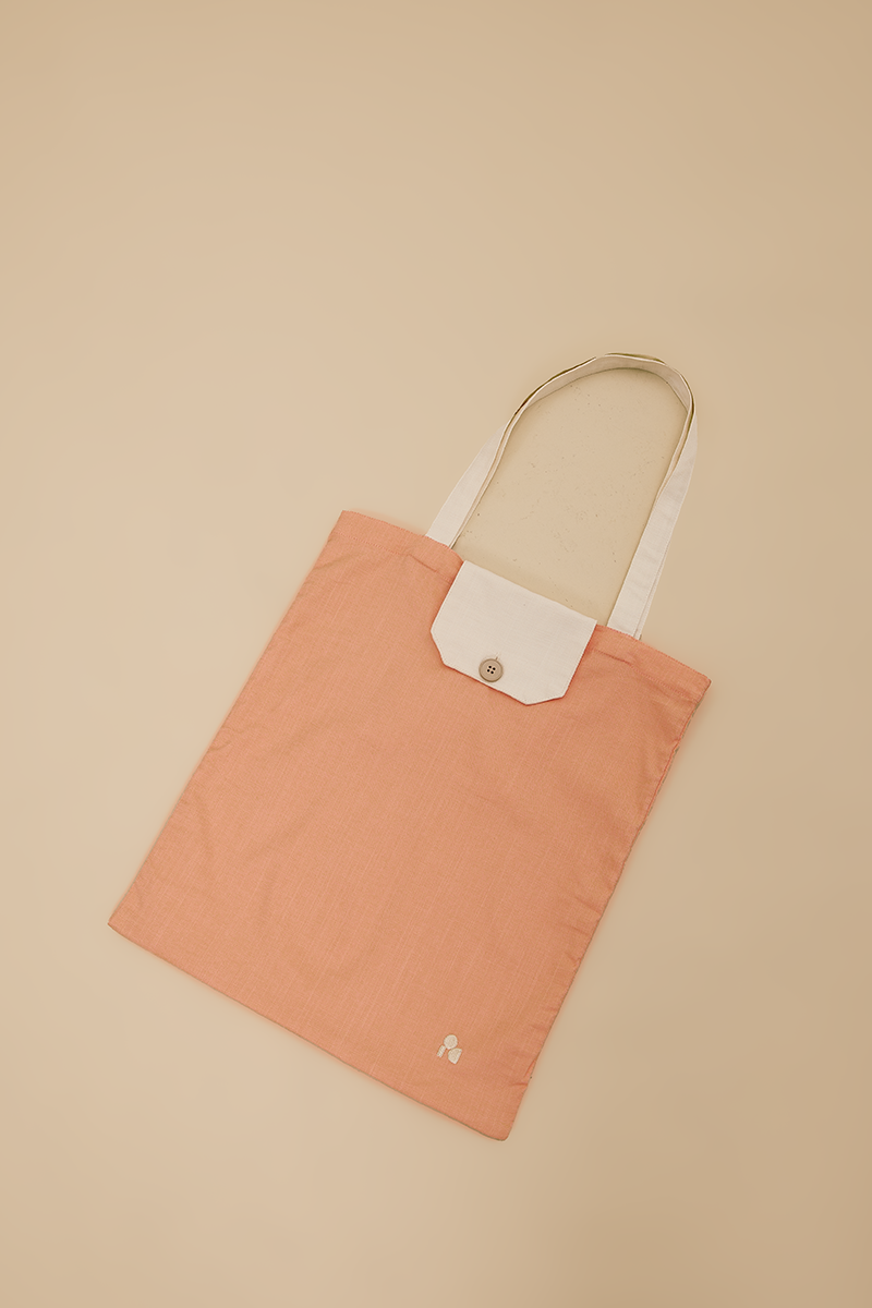 Foldable Tote Bag in Coral