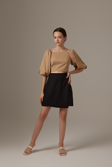 Giselle Puff Sleeve Top in Khaki