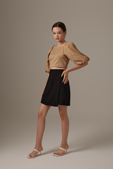 Giselle Puff Sleeve Top in Khaki