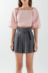 Giselle Puff Sleeve Top in Pink