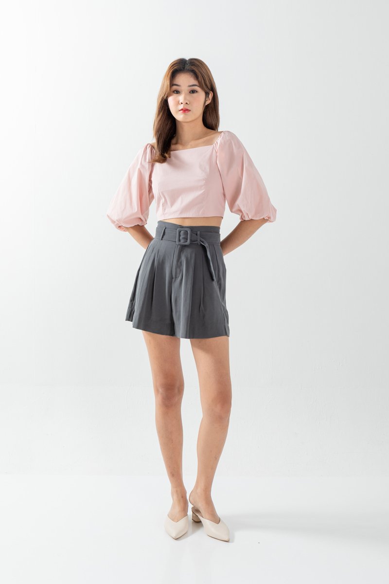 Giselle Puff Sleeve Top in Pink