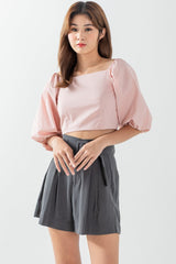 Giselle Puff Sleeve Top in Pink