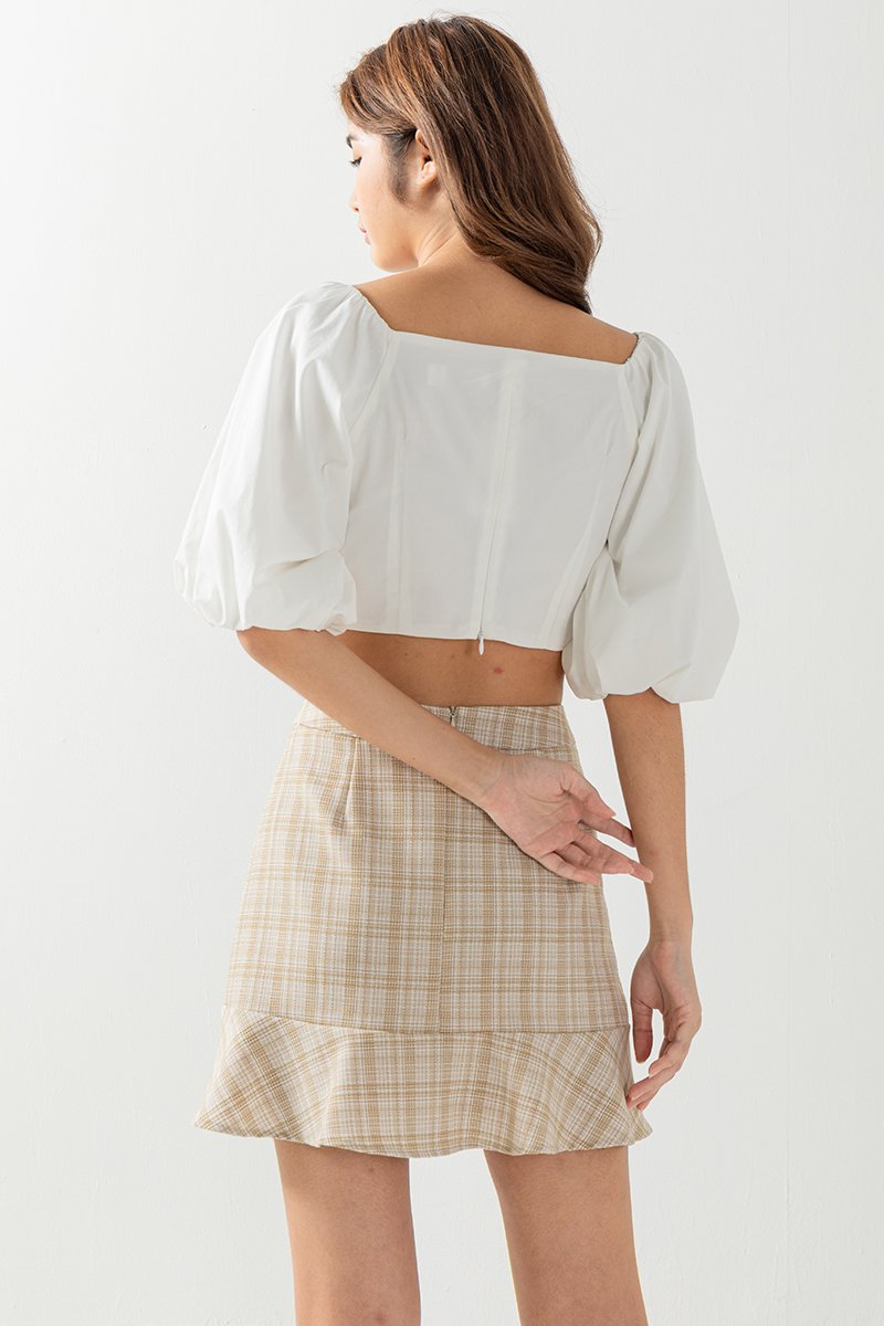 Giselle Puff Sleeve Top in White
