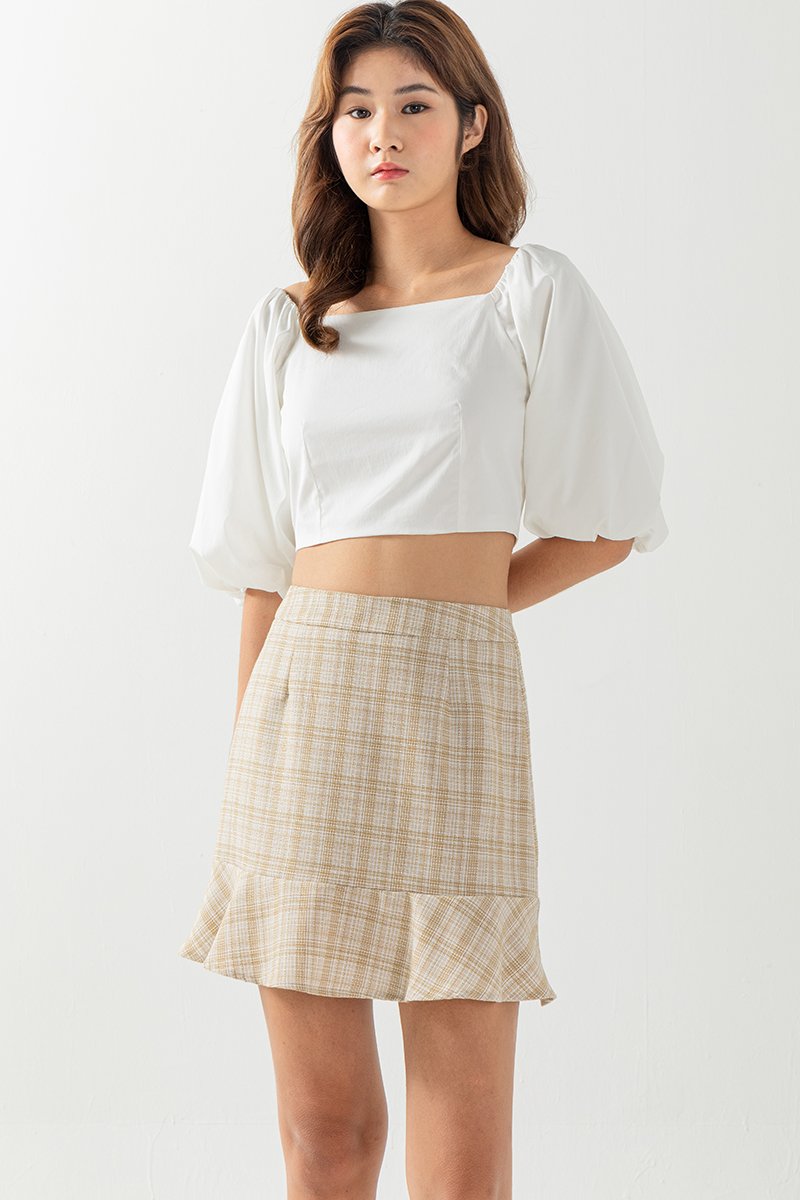 Giselle Puff Sleeve Top in White