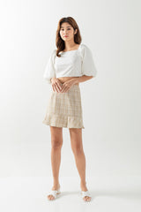 Giselle Puff Sleeve Top in White