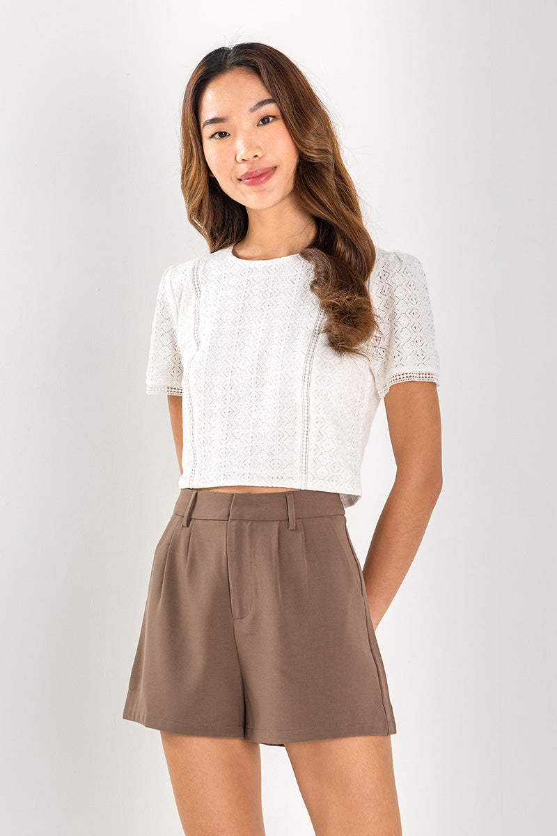Gina Textured Top in White