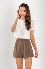 Gina Textured Top in White