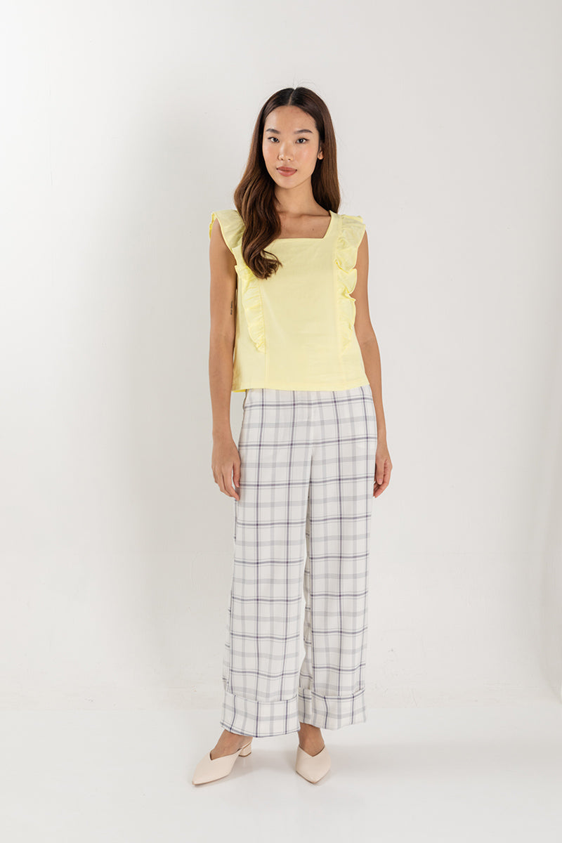 Sofiana Flutter Sleeves Top in Daffodil