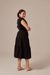 Sofiana Flutter Sleeves Top in Black
