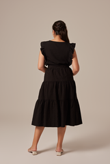 Sofiana Flutter Sleeves Top in Black