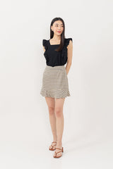 Sofiana Flutter Sleeves Top in Black