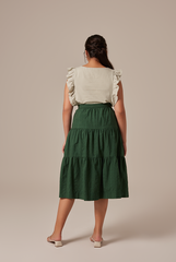 Sofiana Flutter Sleeves Top in Pale Green
