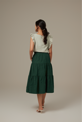 Sofiana Flutter Sleeves Top in Pale Green