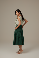 Sofiana Flutter Sleeves Top in Pale Green