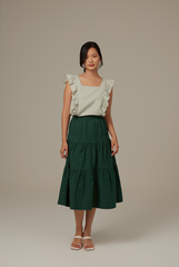 Sofiana Flutter Sleeves Top in Pale Green