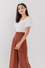 Everdena Puff Sleeves Crop Top