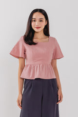 Claudia Bell Top in Dusty Pink