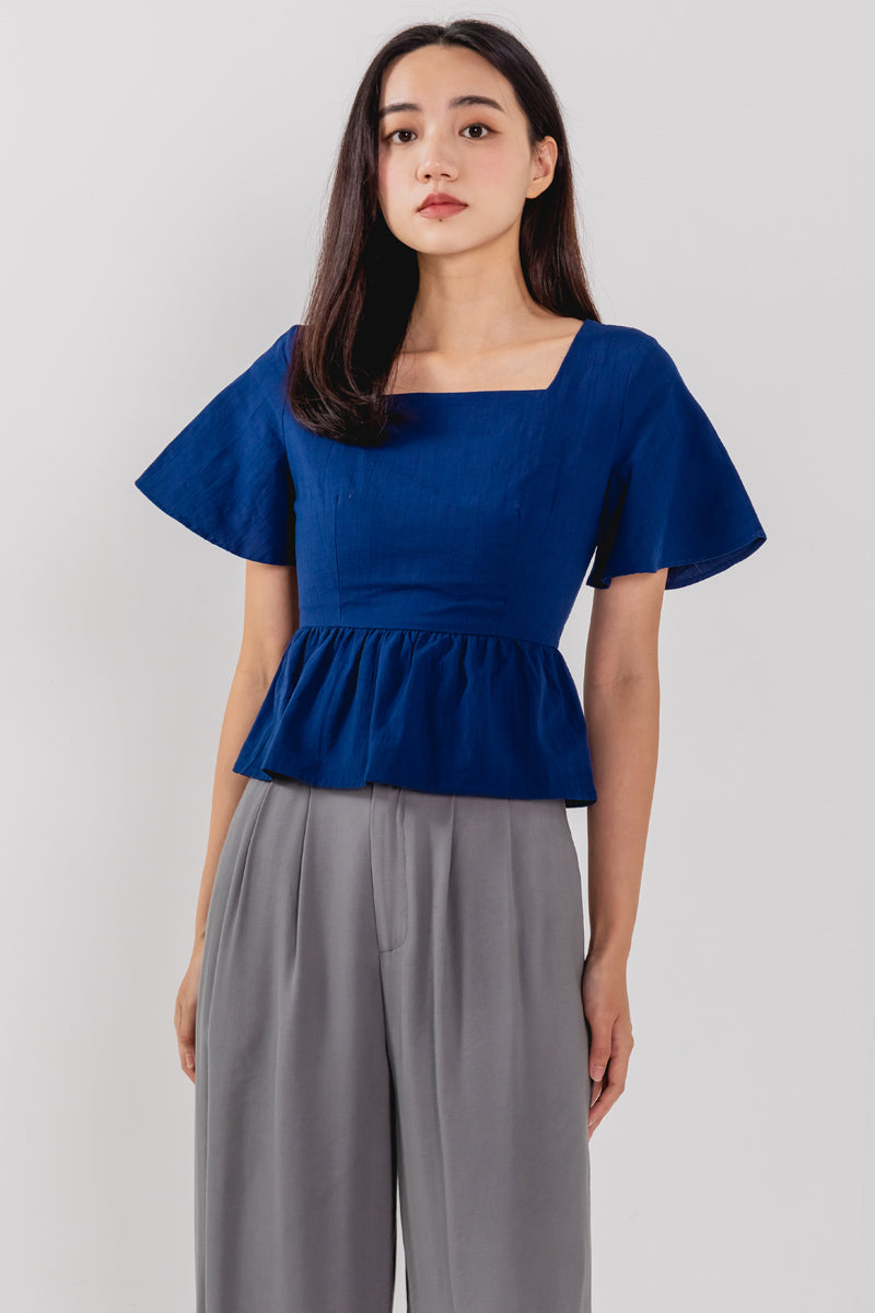 Claudia Bell Top in Navy Blue