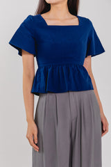 Claudia Bell Top in Navy Blue