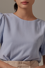 Olivia Textured Top in Baby Blue