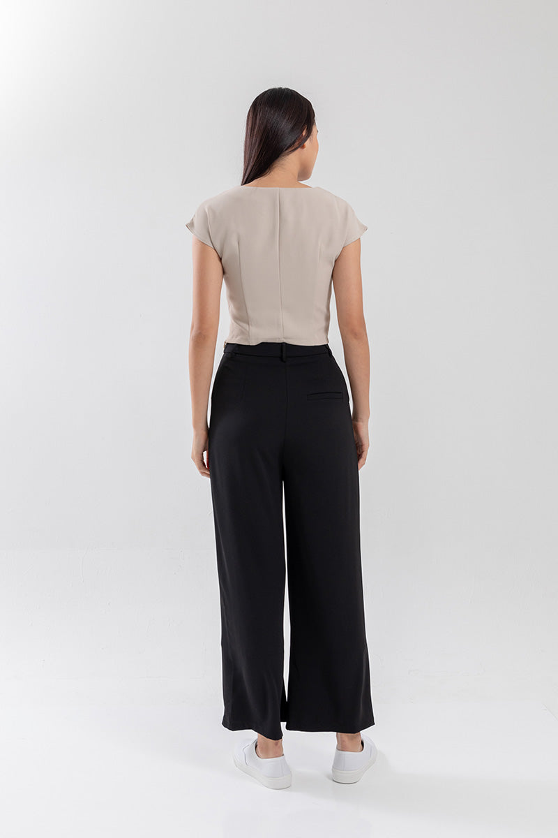 Indiana Pleated Top in Beige
