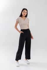 Indiana Pleated Top in Beige