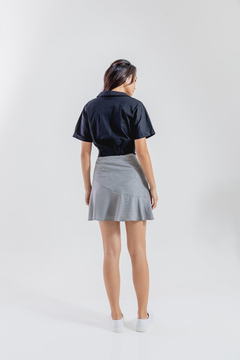 Yasmin Cuffed Sleeves Top in Black