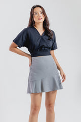 Yasmin Cuffed Sleeves Top in Black