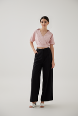 Yasmin Cuffed Sleeves Top in Dusty Pink