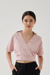 Yasmin Cuffed Sleeves Top in Dusty Pink