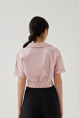 Yasmin Cuffed Sleeves Top in Dusty Pink