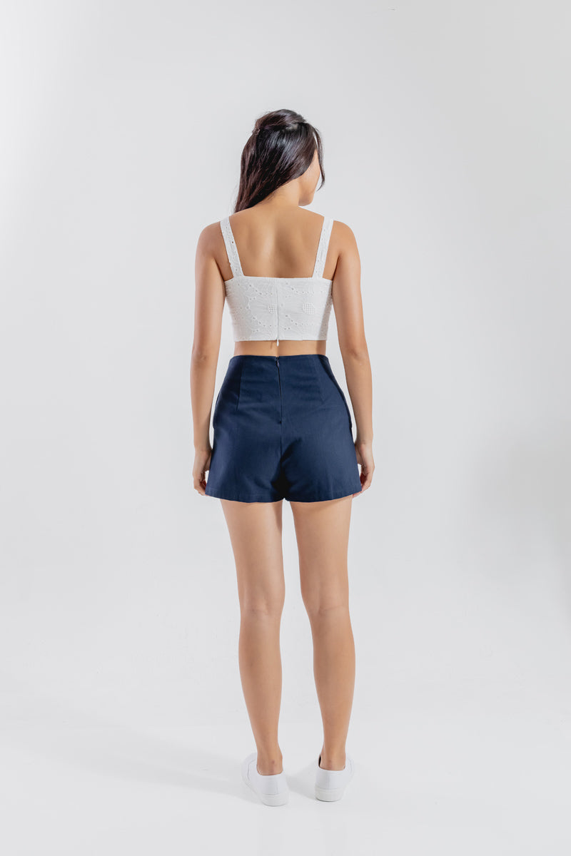 Queenie Broderie Top in White