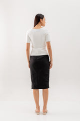 Louise Square Neck Fitted Top in White