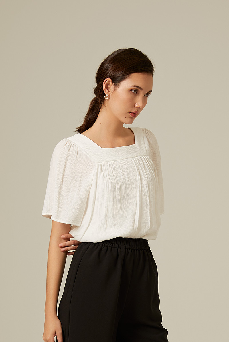 Vaness Textured Top in White