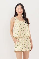 Emily Printed Lounge Top in Daffodil