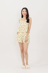 Emily Printed Lounge Top in Daffodil