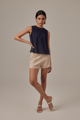 Pauline Sleeveless Top in Navy Blue