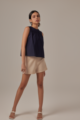 Pauline Sleeveless Top in Navy Blue