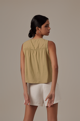 Pauline Sleeveless Top in Sage Green