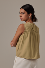 Pauline Sleeveless Top in Sage Green