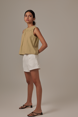 Pauline Sleeveless Top in Sage Green