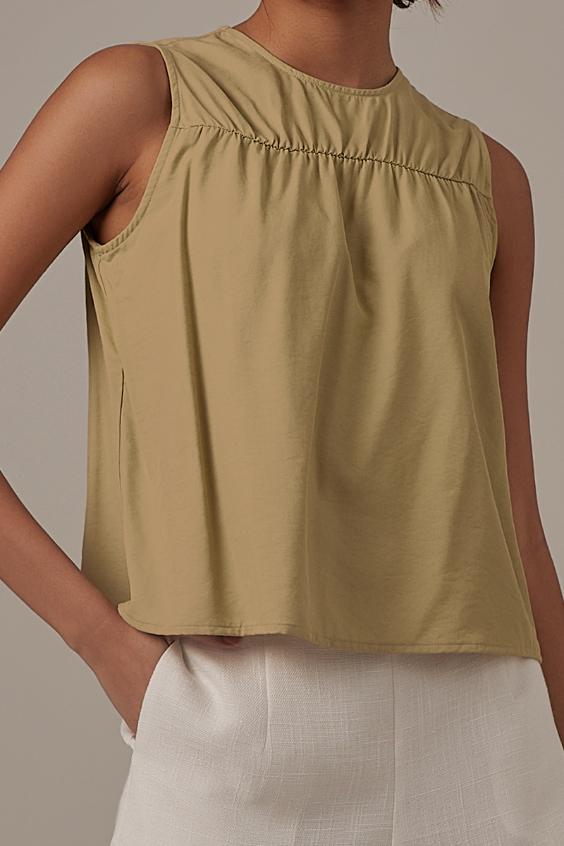 Pauline Sleeveless Top in Sage Green