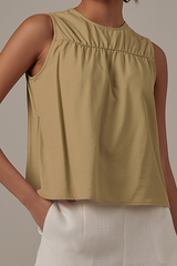 Pauline Sleeveless Top in Sage Green