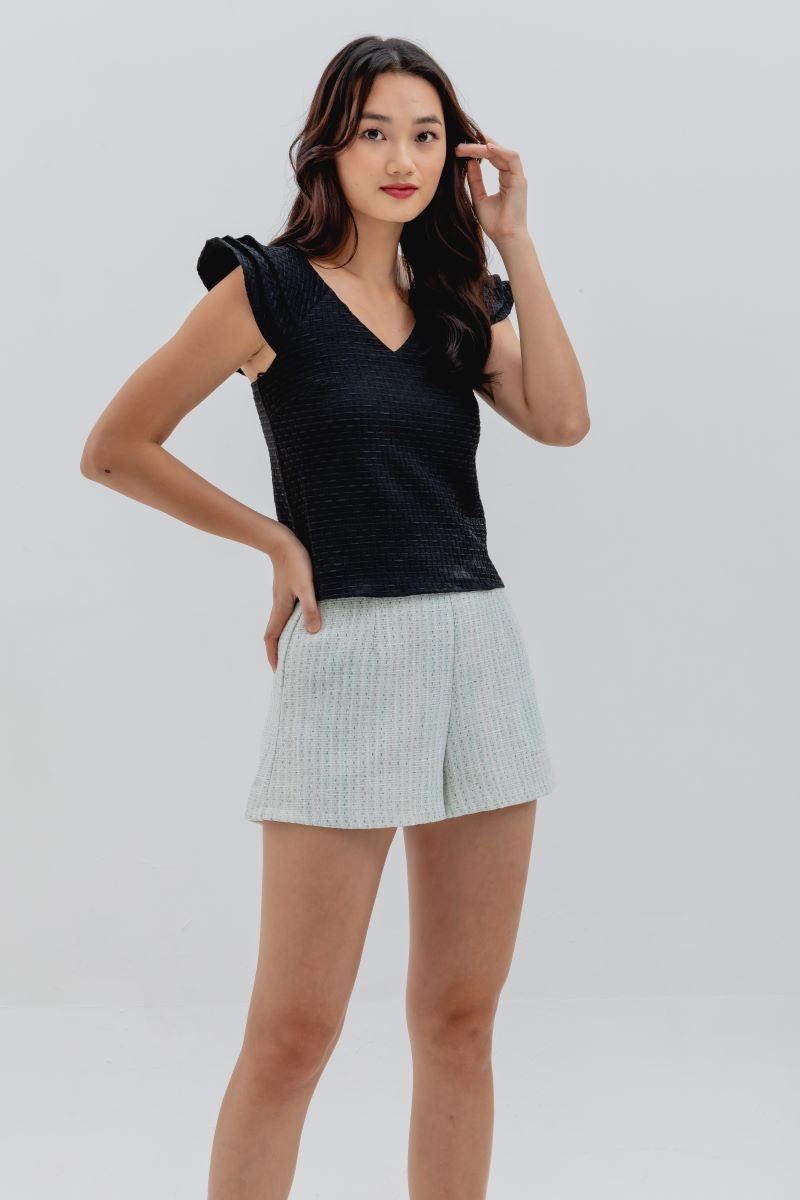 Julia Textured Top in Black