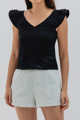 Julia Textured Top in Black